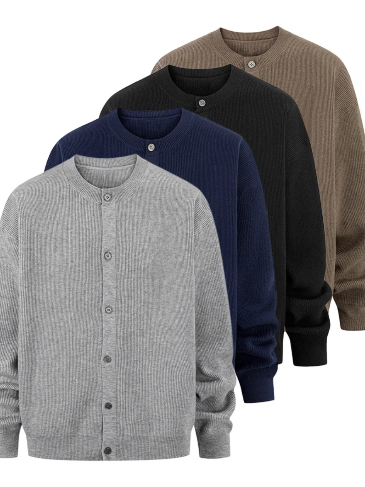 Korean Style Knitted Cardigan Sweater High-End Feel Long Sleeve round Neck Pure Color Casual Spring Autumn Youth Fashion
Korean Style Knitted Cardigan Sweater High-End Feel Long Sleeve round Neck Pure Color Casual Spring Autumn Youth Fashion