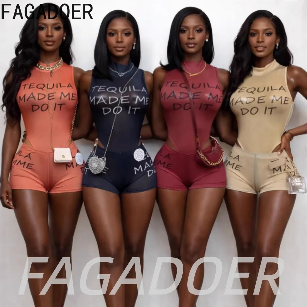 FAGADOER Sexy Mesh See Through Shorts 2 Piece Sets New Night Party Club Suits Fashion Letter Print Off Shoulder Bodysuit Outfits
FAGADOER Sexy Mesh See Through Shorts 2 Piece Sets New Night Party Club Suits Fashion Letter Print Off Shoulder Bodysuit Outfits