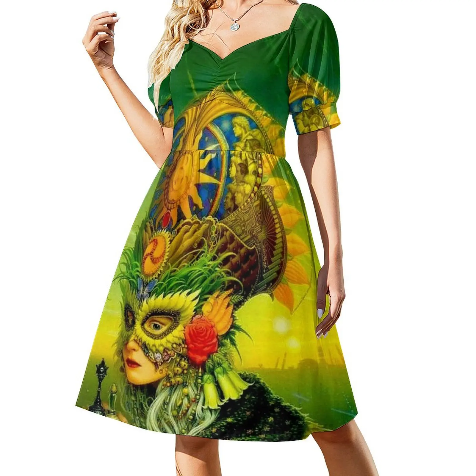 ORLEANS : Vintage Mardi Gras Costumed Print Short-Sleeved Dress party dress women elegant luxury Dress women
ORLEANS : Vintage Mardi Gras Costumed Print Short-Sleeved Dress party dress women elegant luxury Dress women