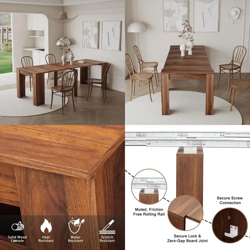 Раздвижной обеденный стол из орехового дерева на 10-12 человек, компактное решение для больших семей и домашних встреч
Раздвижной обеденный стол из орехового дерева на 10-12 человек, компактное решение для больших семей и домашних встреч