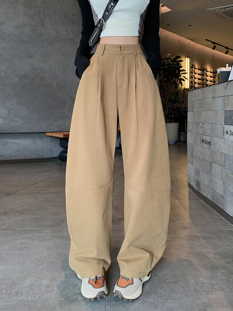 Cotton Casual Pants Women High Waist Wide Leg Loose Trousers 2024 New Pocket Fashion Solid Color Long Pants
Cotton Casual Pants Women High Waist Wide Leg Loose Trousers 2024 New Pocket Fashion Solid Color Long Pants