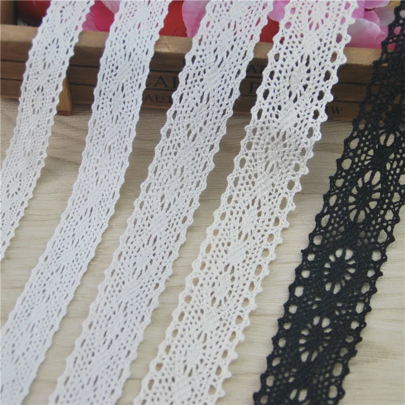 Ivory Black Cotton Lace 15mm-30mm Trim Fabric Sewing Accessories Cloth Wedding Dress Decoration Ribbon Craft Supplies LC004
Ivory Black Cotton Lace 15mm-30mm Trim Fabric Sewing Accessories Cloth Wedding Dress Decoration Ribbon Craft Supplies LC004