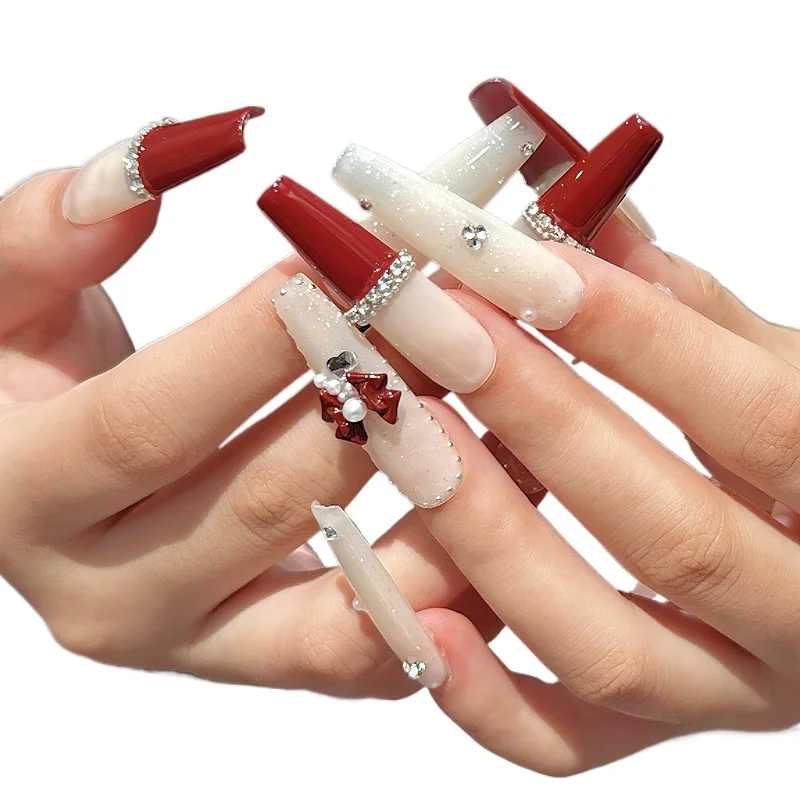 *Cat's eye wears nail red autumn and winter high-end handmade nail stickers for women
*Cat's eye wears nail red autumn and winter high-end handmade nail stickers for women