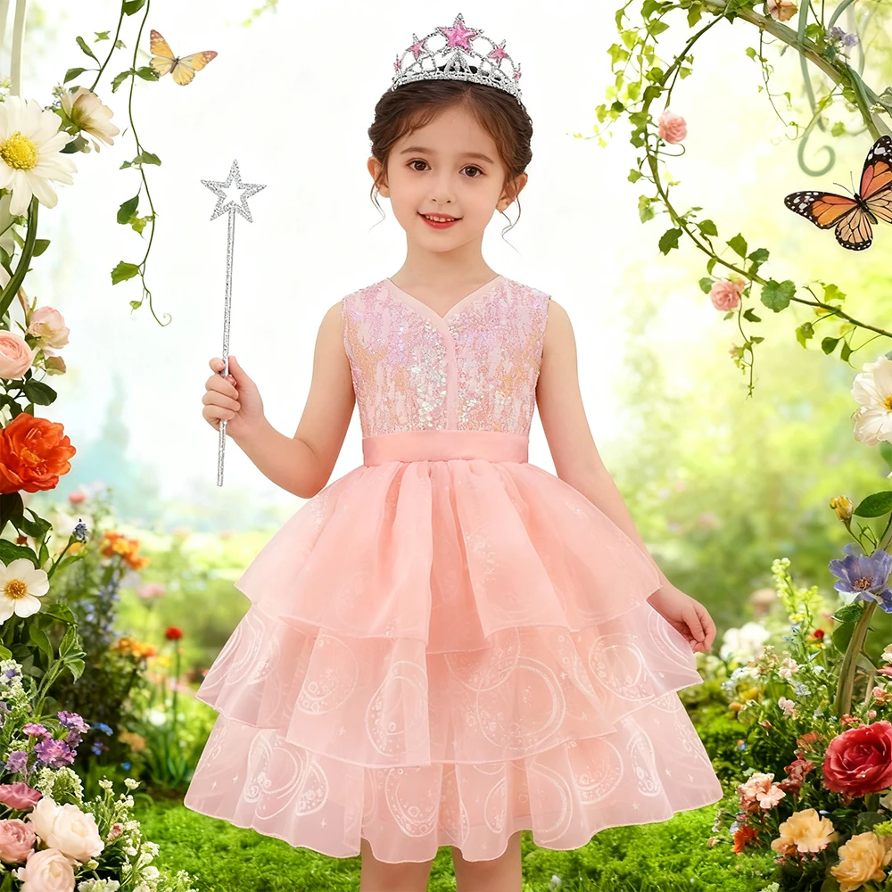 Праздничные платья для девочек, модное вечернее платье с блестками, детские костюмы для косплея «Та же ведьма Глинда», карнавальные детские платья для девочек
Праздничные платья для девочек, модное вечернее платье с блестками, детские костюмы для косплея «Та же ведьма Глинда», карнавальные детские платья для девочек