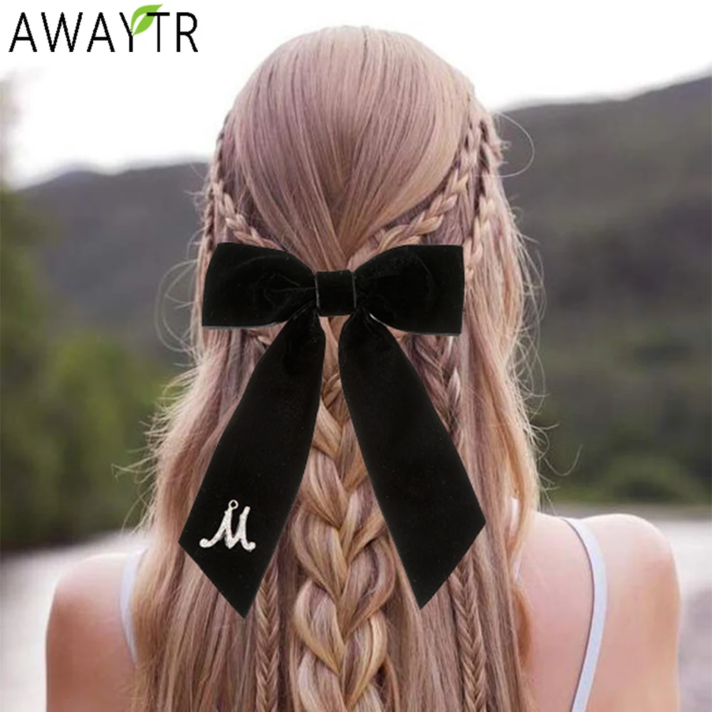 AWAYTR Letter Decoration Bow Tie Hairpin Vintage Velet Hair Clips Girl Hair Accessories New Year Gift Valentine Headwear
AWAYTR Letter Decoration Bow Tie Hairpin Vintage Velet Hair Clips Girl Hair Accessories New Year Gift Valentine Headwear