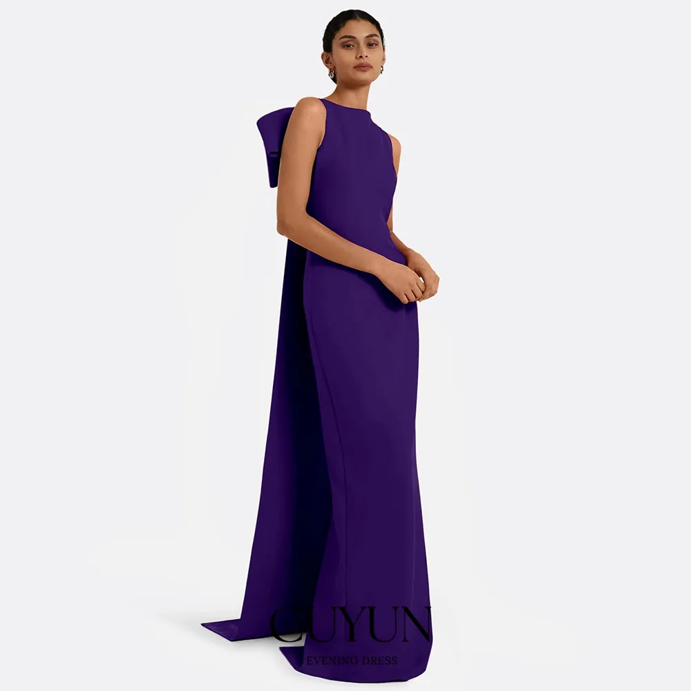 CUYUN Customized Purple Wedding Guest Dresses Women O Neck Sleeveless Column Evening Gowns Maxi Sleeveless Watteau Train 2026
CUYUN Customized Purple Wedding Guest Dresses Women O Neck Sleeveless Column Evening Gowns Maxi Sleeveless Watteau Train 2026