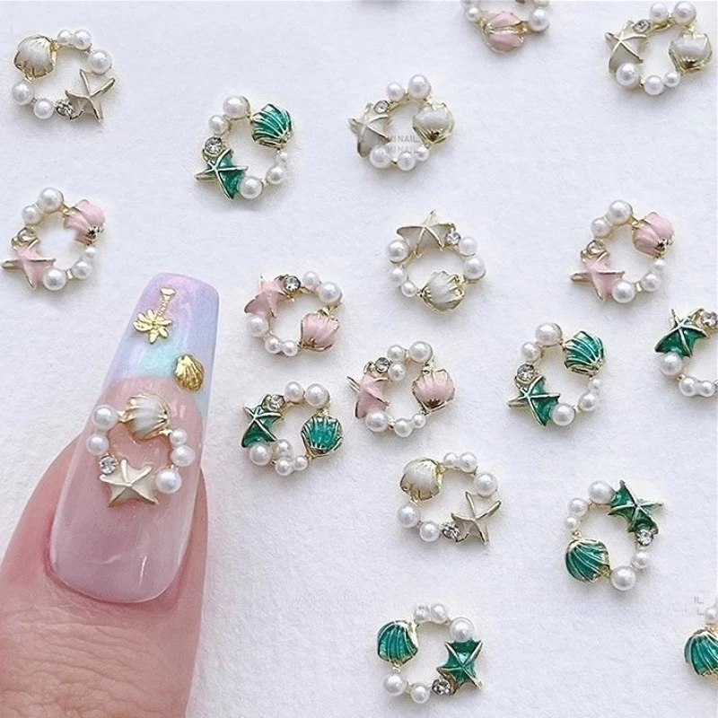 Delicate Pearl Starfish Shell Alloy Wreath Scallops Summer Nail Art Jewelry Decorations Fashion Cute Metal Manicure Accessories
Delicate Pearl Starfish Shell Alloy Wreath Scallops Summer Nail Art Jewelry Decorations Fashion Cute Metal Manicure Accessories