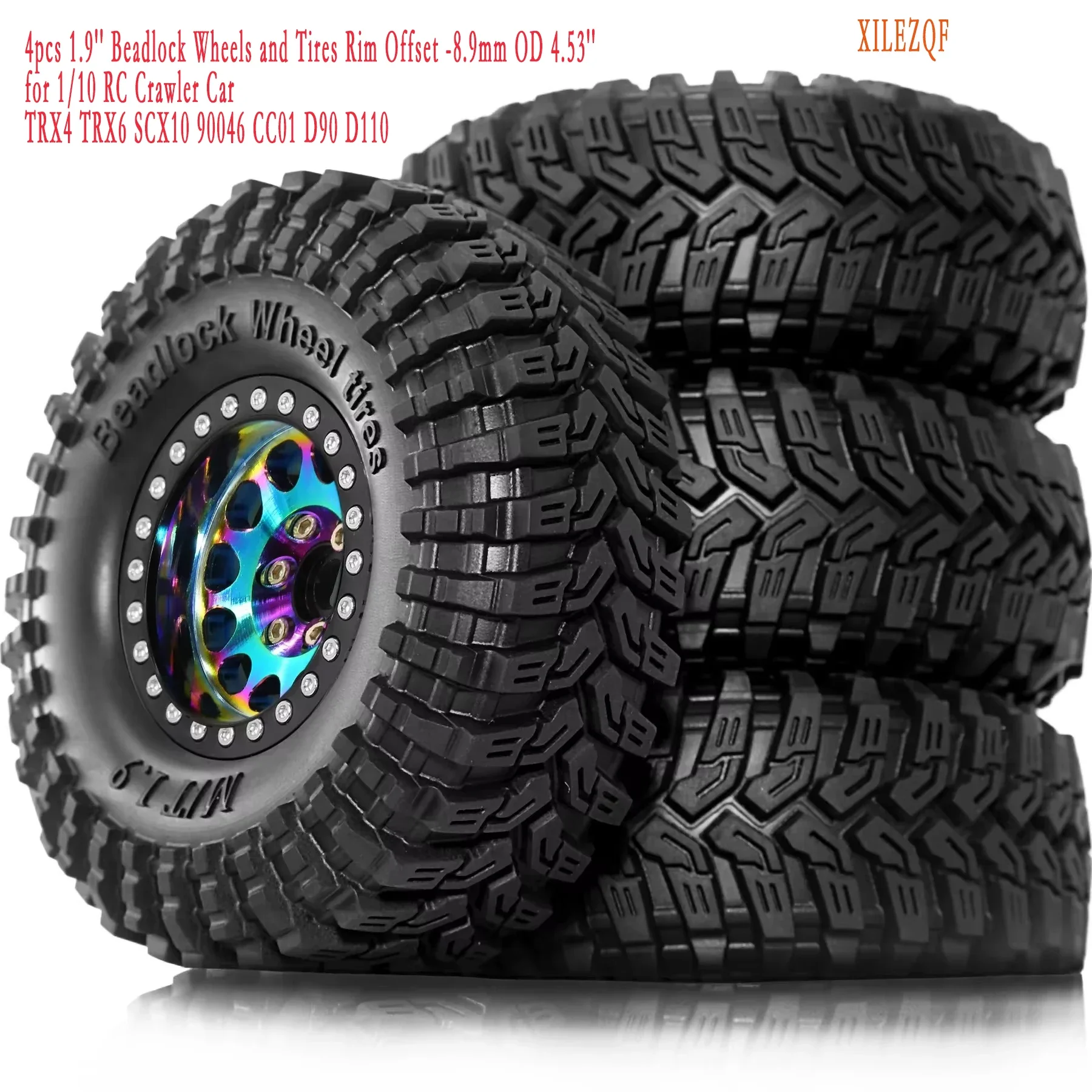 4pcs 1.9'' Beadlock Wheels and Tires Rim Offset -8.9mm OD 4.53'' for 1/10 RC Crawler Car TRX4 TRX6 SCX10 90046 CC01 D90 D110
4pcs 1.9'' Beadlock Wheels and Tires Rim Offset -8.9mm OD 4.53'' for 1/10 RC Crawler Car TRX4 TRX6 SCX10 90046 CC01 D90 D110