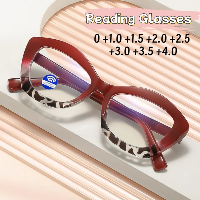 Women's Large-framed Anti-blue Light Cat Eye Presbyopia Glasses Vintage Fashion Eyeglasses for Female Daily Wear 0 To +4.0
Women's Large-framed Anti-blue Light Cat Eye Presbyopia Glasses Vintage Fashion Eyeglasses for Female Daily Wear 0 To +4.0