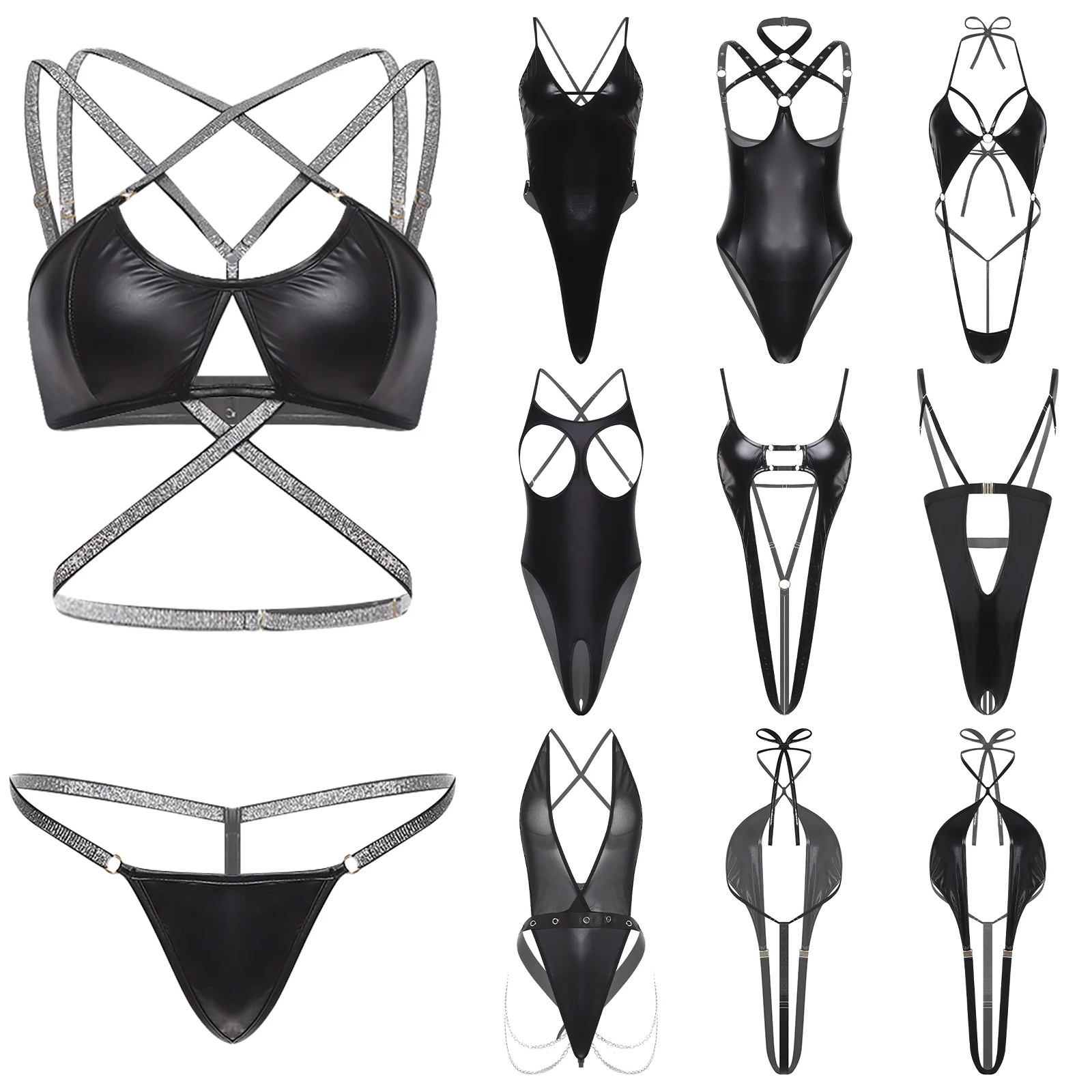 Womens Sexy Hollow Out Lingerie Bodysuit Strappy Sleeveless High Cut T-back Leotard Nightclub Pole Dance Clubwear Nightwear
Womens Sexy Hollow Out Lingerie Bodysuit Strappy Sleeveless High Cut T-back Leotard Nightclub Pole Dance Clubwear Nightwear