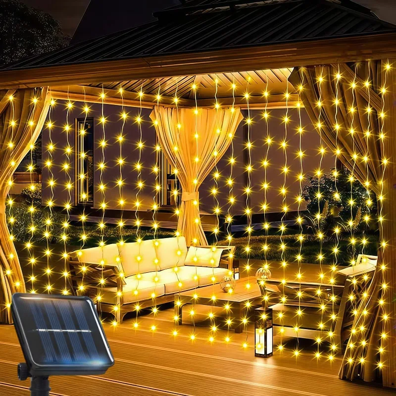 Наружные солнечные светодиодные гирлянды для штор, 8-режимные гирлянды, солнечные рождественские водонепроницаемые лампы для Рождества, Хэллоуина, свадебного декора
Наружные солнечные светодиодные гирлянды для штор, 8-режимные гирлянды, солнечные рождественские водонепроницаемые лампы для Рождества, Хэллоуина, свадебного декора