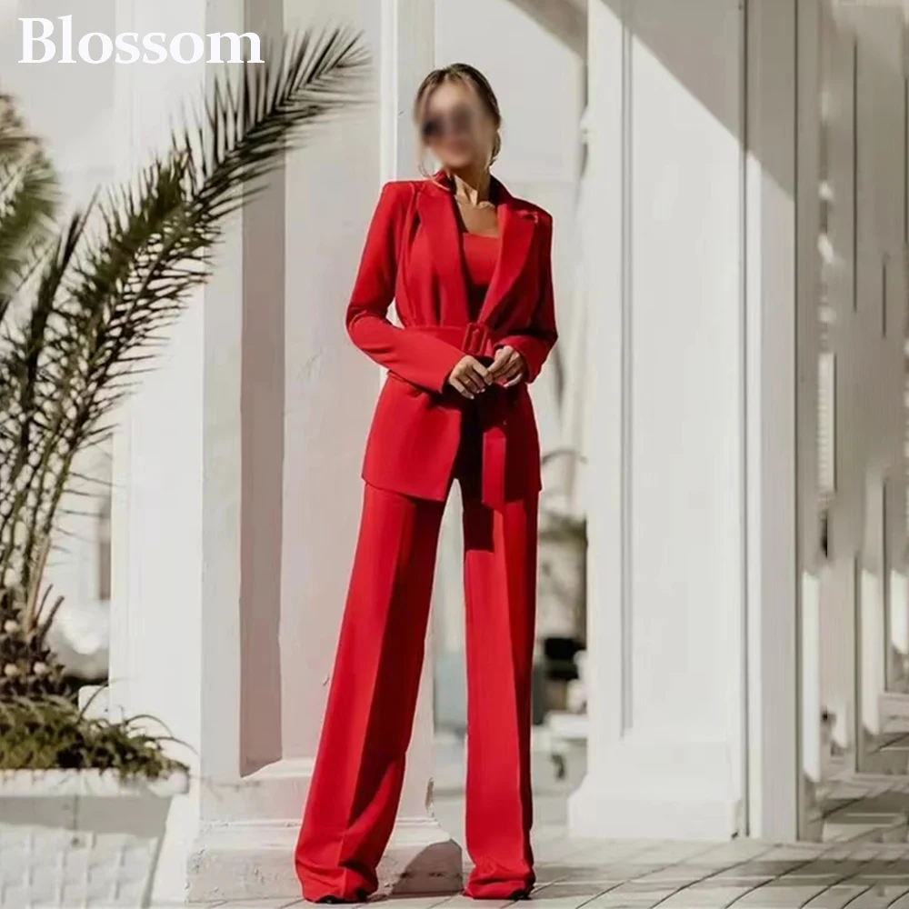 Simple Red Woman Suits Sets Elegant Designer Suit Office Ladies Pantsuits High Quality Formal Blazer for Wedding Party 2025
Simple Red Woman Suits Sets Elegant Designer Suit Office Ladies Pantsuits High Quality Formal Blazer for Wedding Party 2025