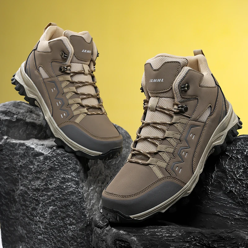 High Top Men Hiking Shoes Leather Waterproof Outdoor Mountain Climbing shoes Lace Up Anti-slip Sports Casual Trekking Boots
High Top Men Hiking Shoes Leather Waterproof Outdoor Mountain Climbing shoes Lace Up Anti-slip Sports Casual Trekking Boots