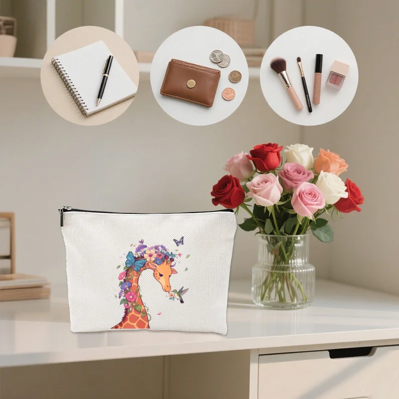 1PC Double-Sided Printed Giraffe Canvas Zipper Pouch, Multifunctional Makeup Bag Travel Organizer
1PC Double-Sided Printed Giraffe Canvas Zipper Pouch, Multifunctional Makeup Bag Travel Organizer