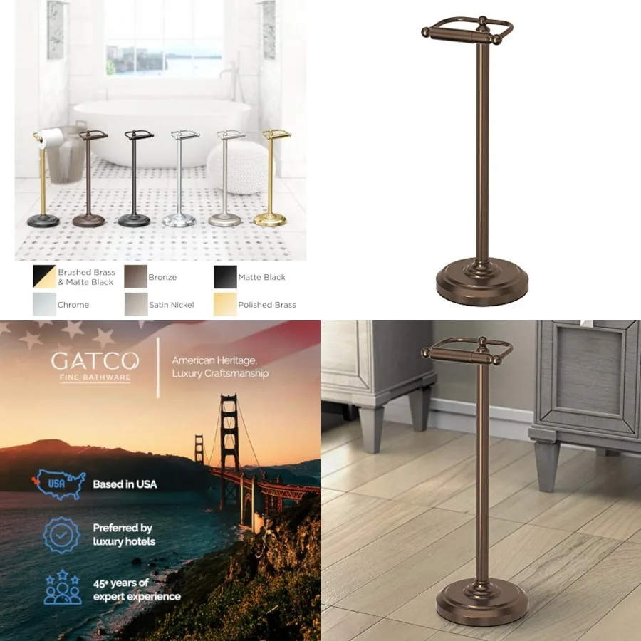 1436BZ Toilet Paper Holder Stand, Bronze Finish, Freestanding Bathroom Floor Stand, Weighted Base
1436BZ Toilet Paper Holder Stand, Bronze Finish, Freestanding Bathroom Floor Stand, Weighted Base