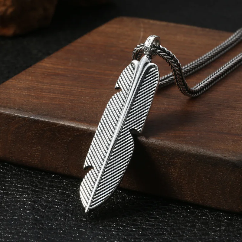 S925 sterling silver jewelry retro distressed trendy casual feather chain pendant k-stylestylish male and female pendants
S925 sterling silver jewelry retro distressed trendy casual feather chain pendant k-stylestylish male and female pendants