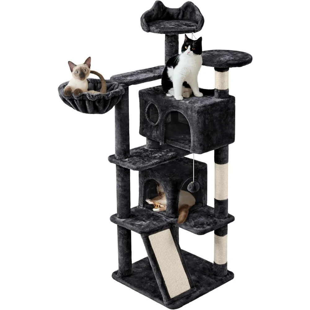 Yaheetech Cat Tree, 57 inches Cat Tower with Double Condo, Scratching Board and Basket, Cat Furniture for Indoor Cats Kitten- Bl
Yaheetech Cat Tree, 57 inches Cat Tower with Double Condo, Scratching Board and Basket, Cat Furniture for Indoor Cats Kitten- Bl