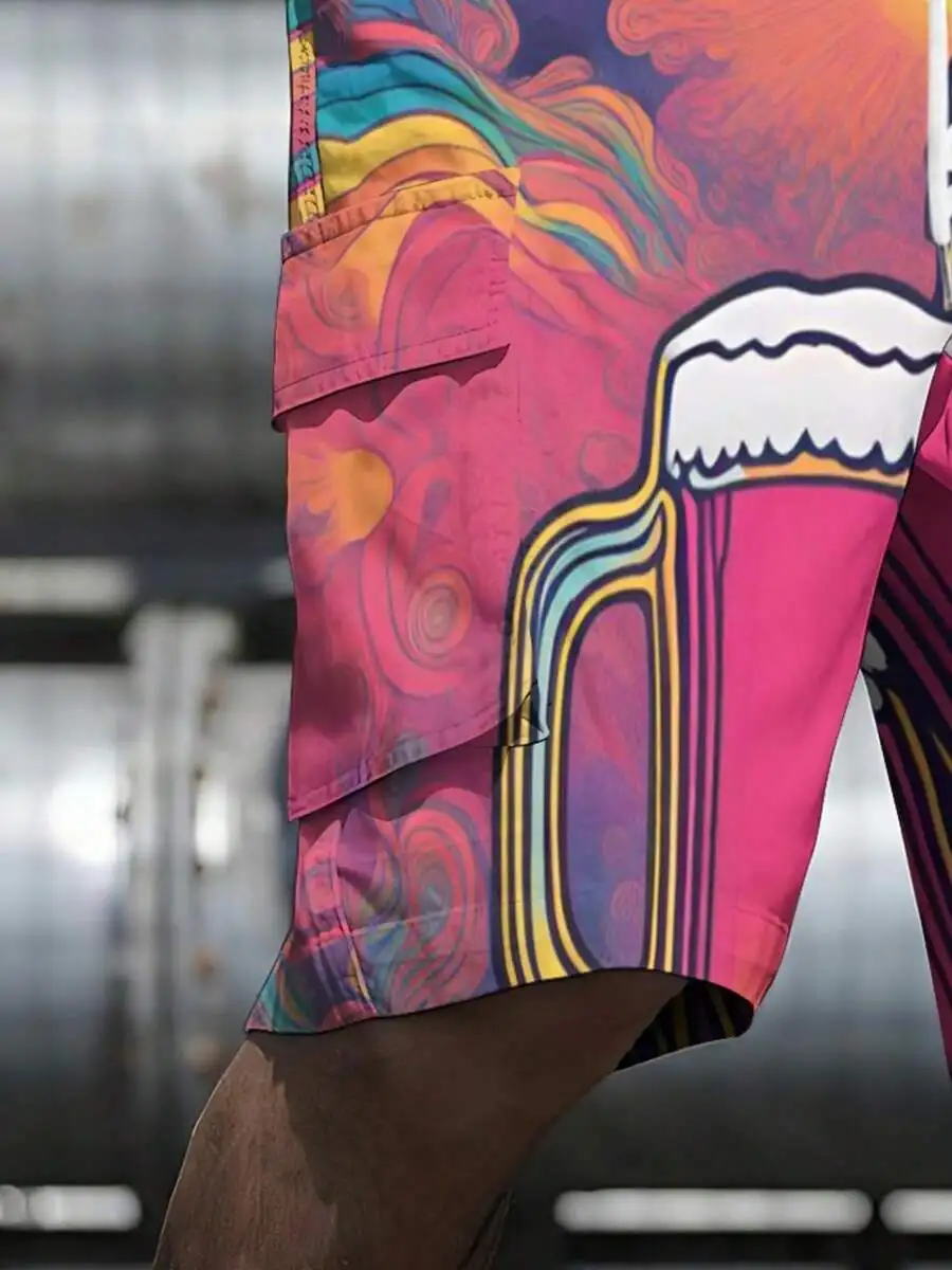 Vibrant Beer-Print Woven Men’s Cargo Shorts With Psychedelic Art, Ideal For Warm-Weather Social Events
Vibrant Beer-Print Woven Men’s Cargo Shorts With Psychedelic Art, Ideal For Warm-Weather Social Events