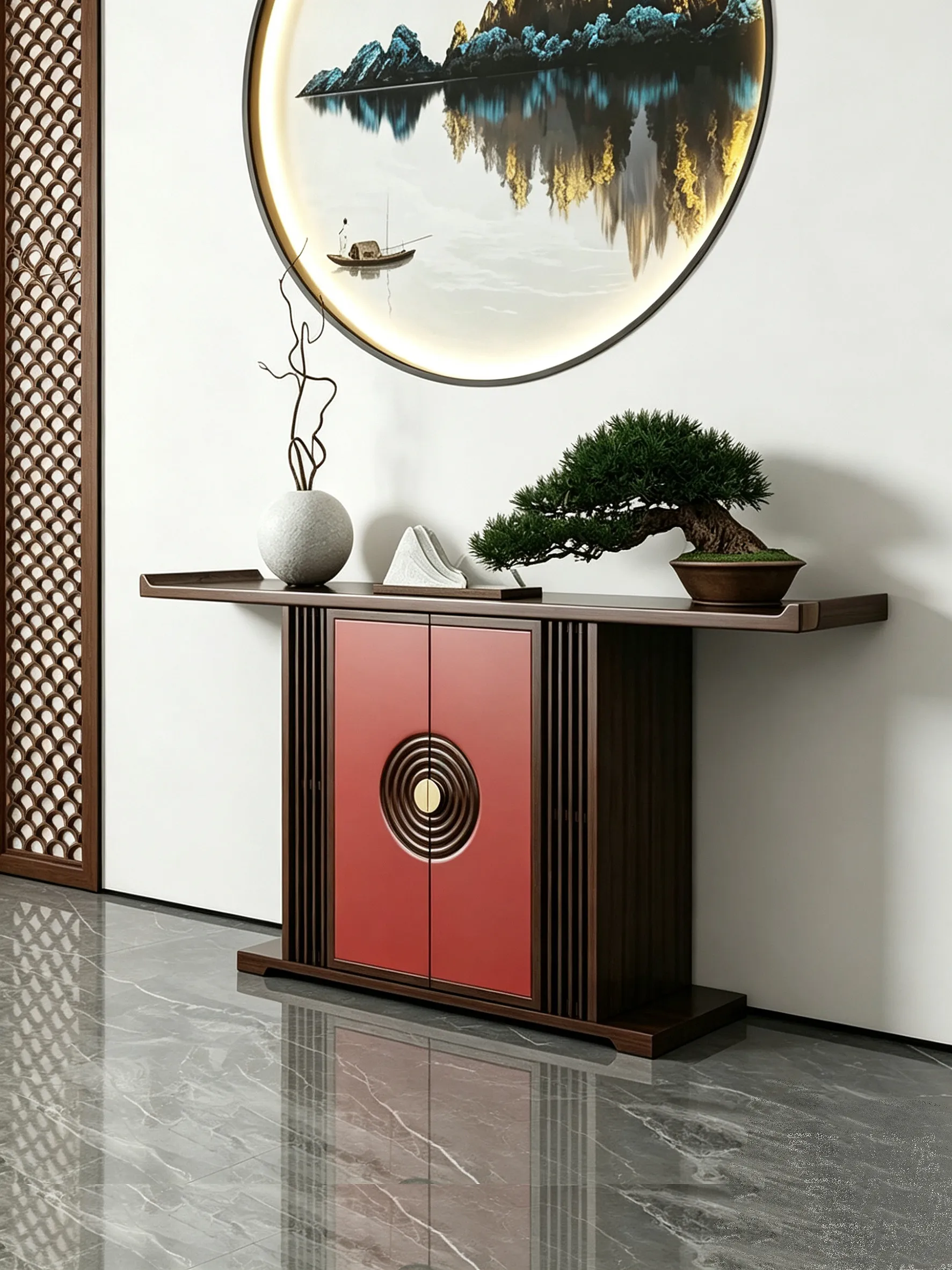 HYS new Chinese-style entrance cabinet Solid wood entrance table Entry front door Supply table against the wall
HYS new Chinese-style entrance cabinet Solid wood entrance table Entry front door Supply table against the wall