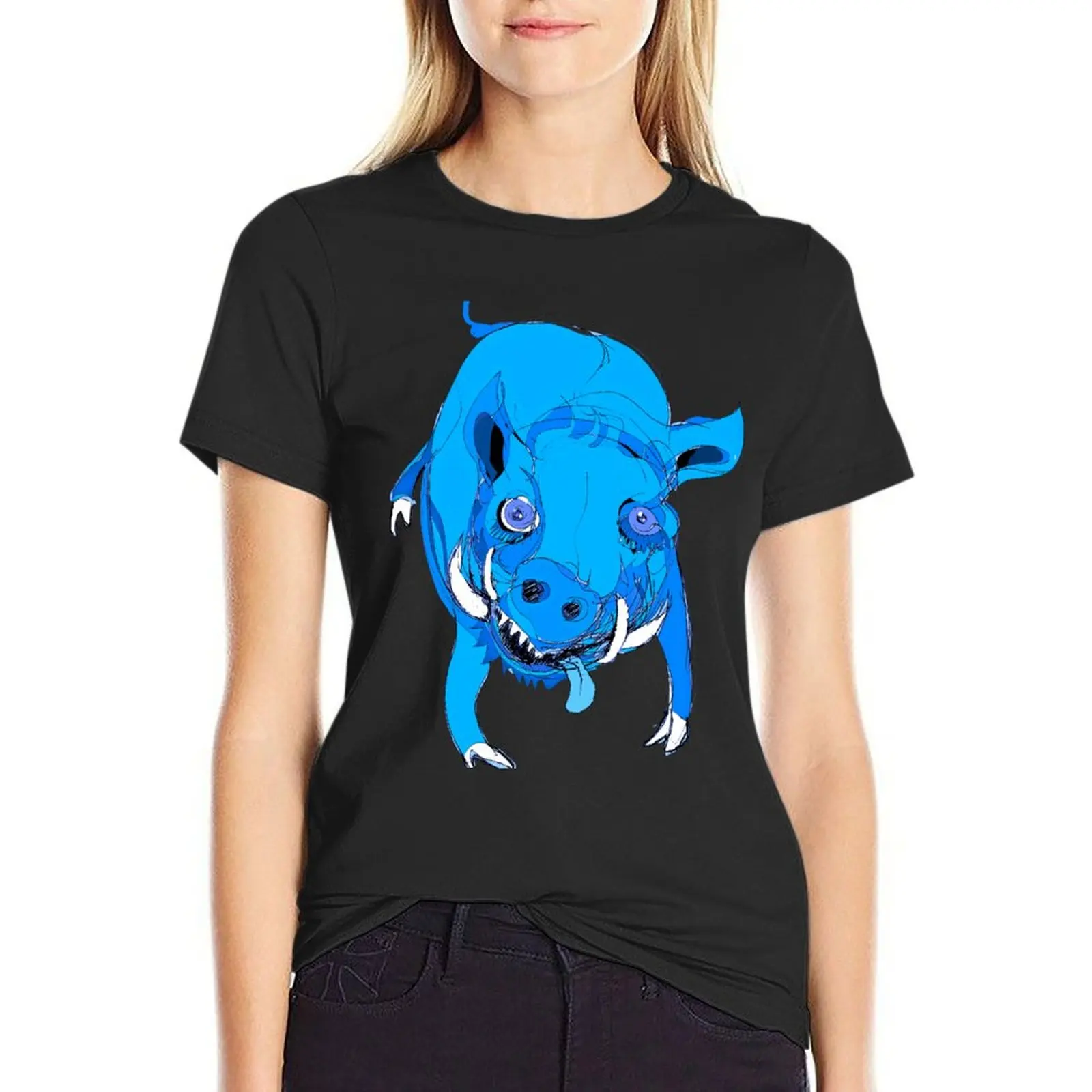 Blue Hog T-Shirt Short sleeve tee animal print shirt for girls vintage clothes Women's tee shirt 
Blue Hog T-Shirt Short sleeve tee animal print shirt for girls vintage clothes Women's tee shirt