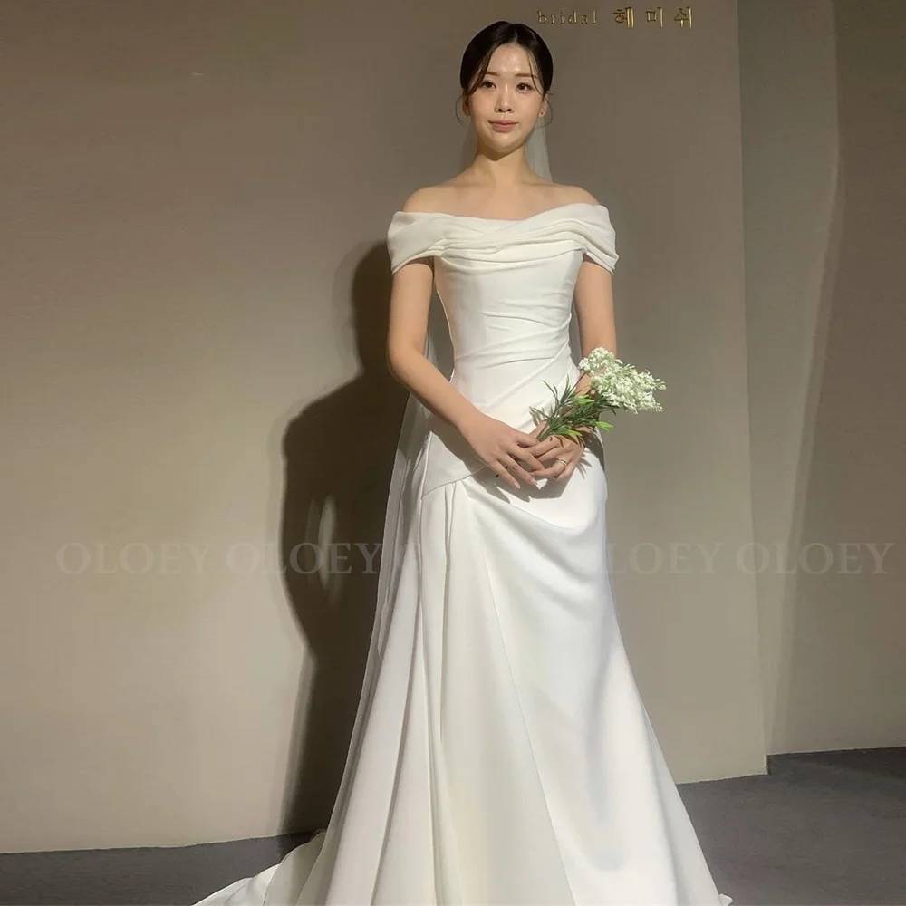 OLOEY Elegant Ivory Mermaid Bridal Gown Korea Photo Shoot Off the Shoulder Pleated Floor Length Free Customized 2025 Modern
OLOEY Elegant Ivory Mermaid Bridal Gown Korea Photo Shoot Off the Shoulder Pleated Floor Length Free Customized 2025 Modern