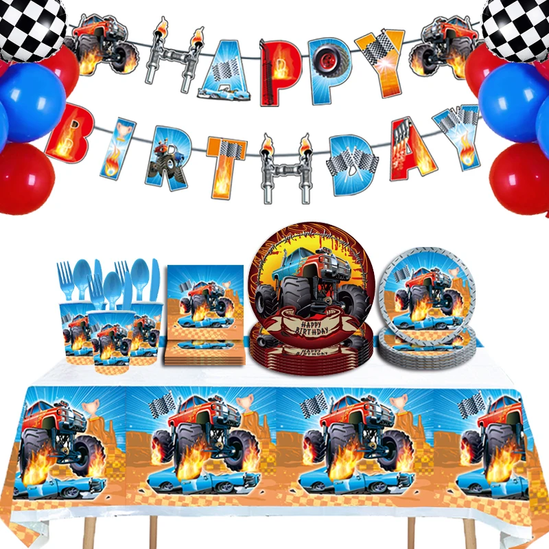 Monster Truck Theme Party Decorations Plates Toppers For Paper Cup Disposable Tableware Party Decorations Baby Supples
Monster Truck Theme Party Decorations Plates Toppers For Paper Cup Disposable Tableware Party Decorations Baby Supples