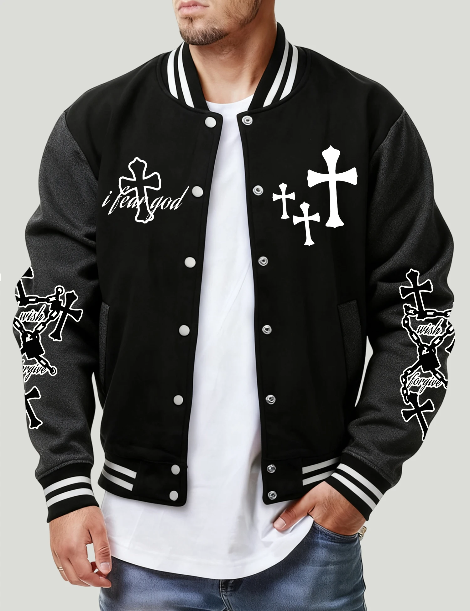 I Fear God Art Logo Printed Men Jackets Vintage Cartoons Baseball Jersey Loose American Top Streetwear Autumn Fleece Menwear
I Fear God Art Logo Printed Men Jackets Vintage Cartoons Baseball Jersey Loose American Top Streetwear Autumn Fleece Menwear