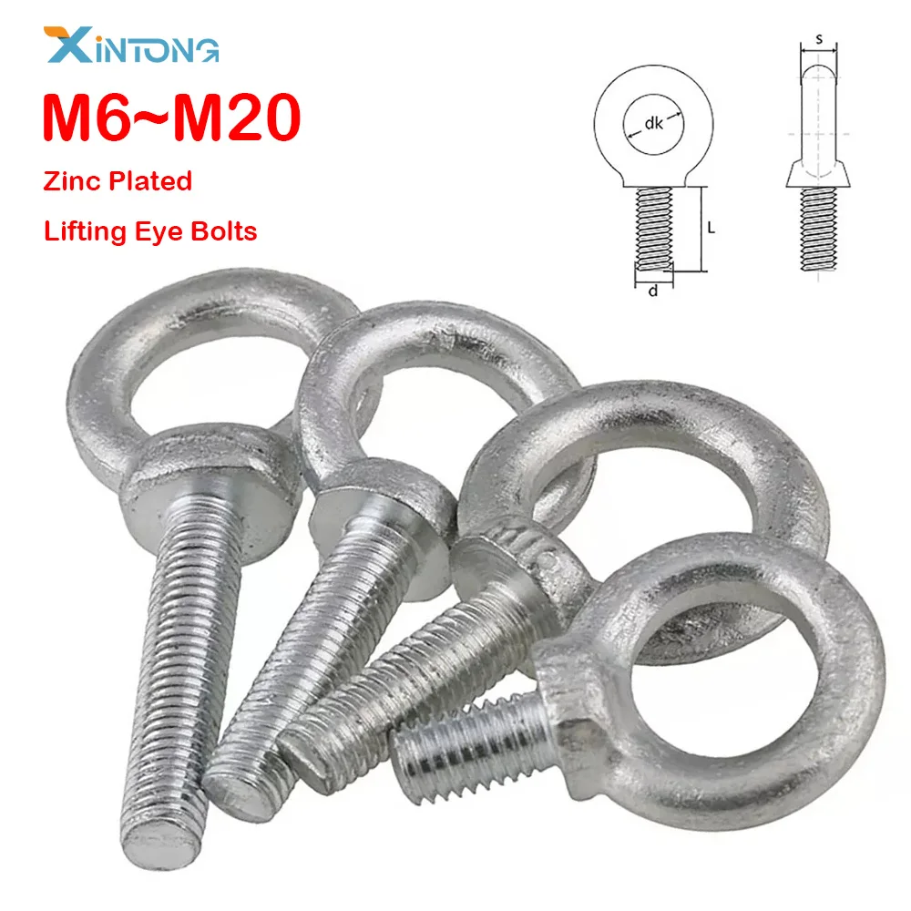 M6 M8 M10 M12 M16 M20 Lifting Eye Bolts Ring Screw Bright Zinc Plated Steel Metric Thread
M6 M8 M10 M12 M16 M20 Lifting Eye Bolts Ring Screw Bright Zinc Plated Steel Metric Thread