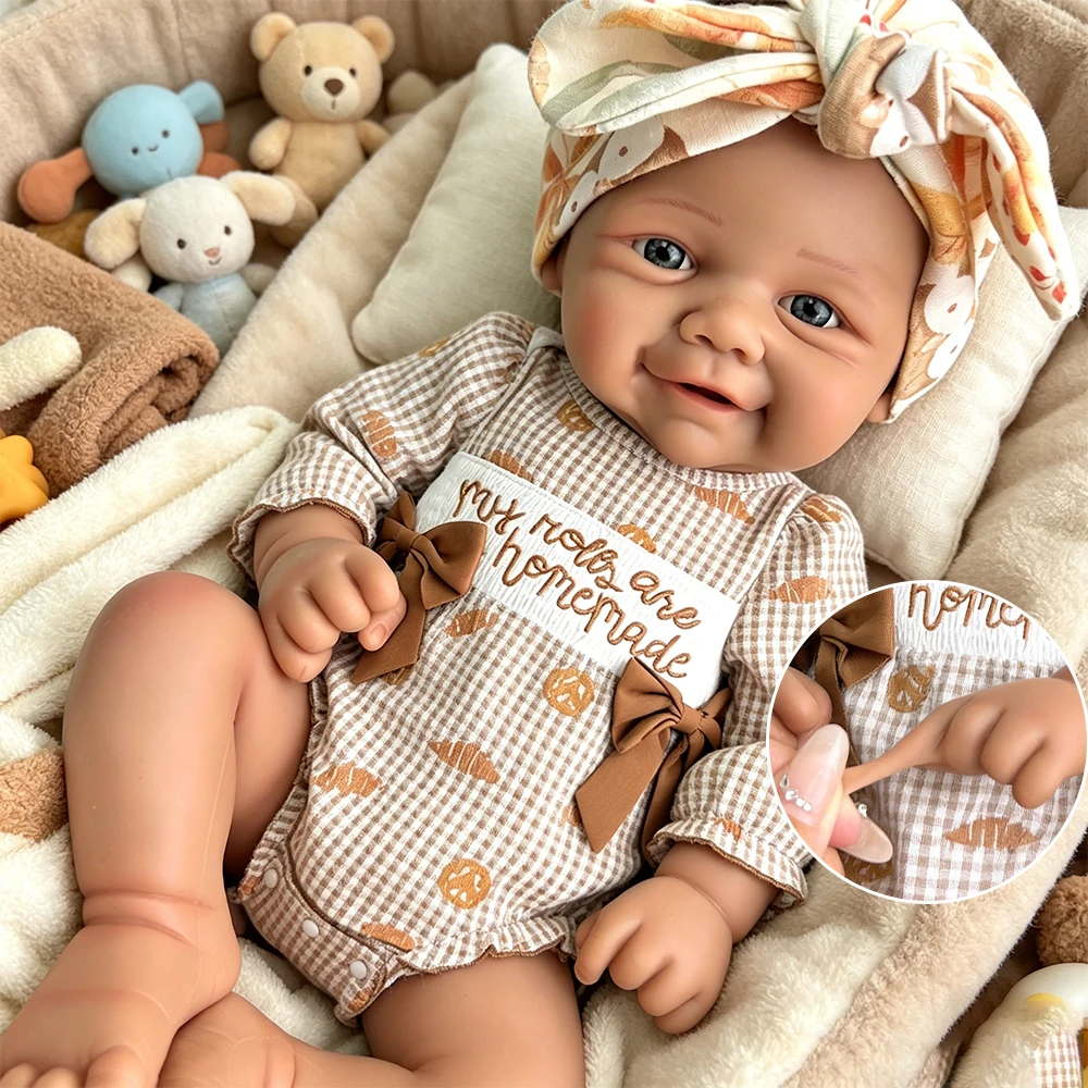 17Inch Open Eyes Vivienne Dark Skin Silicone Reborn Baby Girl/Boy Soft Lifelike Fine Details Doll for Display and Collection
17Inch Open Eyes Vivienne Dark Skin Silicone Reborn Baby Girl/Boy Soft Lifelike Fine Details Doll for Display and Collection