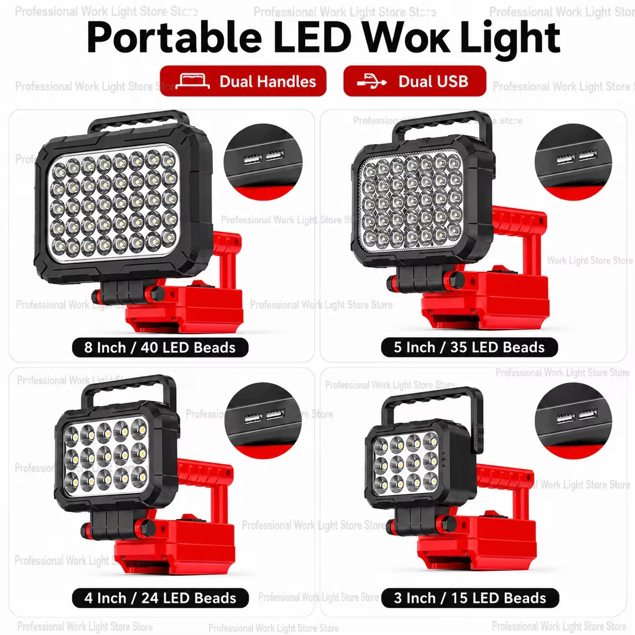 LED Work Light for milwaukee M18 Outdoor Emergency Lights flashlight Cordless power tools
LED Work Light for milwaukee M18 Outdoor Emergency Lights flashlight Cordless power tools