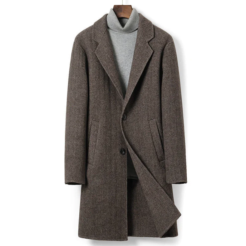 Woolen coat Men's medium long wool windbreaker Spring and autumn men's en suit 2023 new reversible cloth
Woolen coat Men's medium long wool windbreaker Spring and autumn men's en suit 2023 new reversible cloth