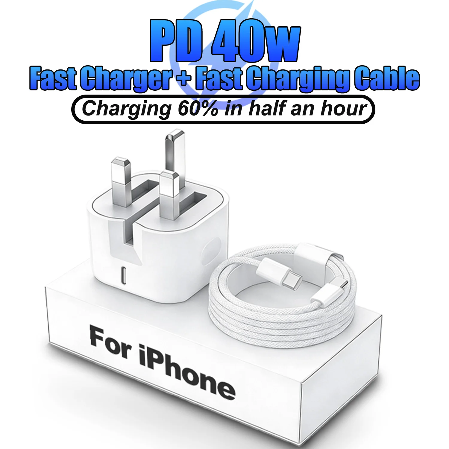 PD 40W For Apple USB C Fast Charger For iPhone 17 16 15 14 13 12 Pro Max Type C Quick Charging Cable UK Plug Phone Accessories
PD 40W For Apple USB C Fast Charger For iPhone 17 16 15 14 13 12 Pro Max Type C Quick Charging Cable UK Plug Phone Accessories