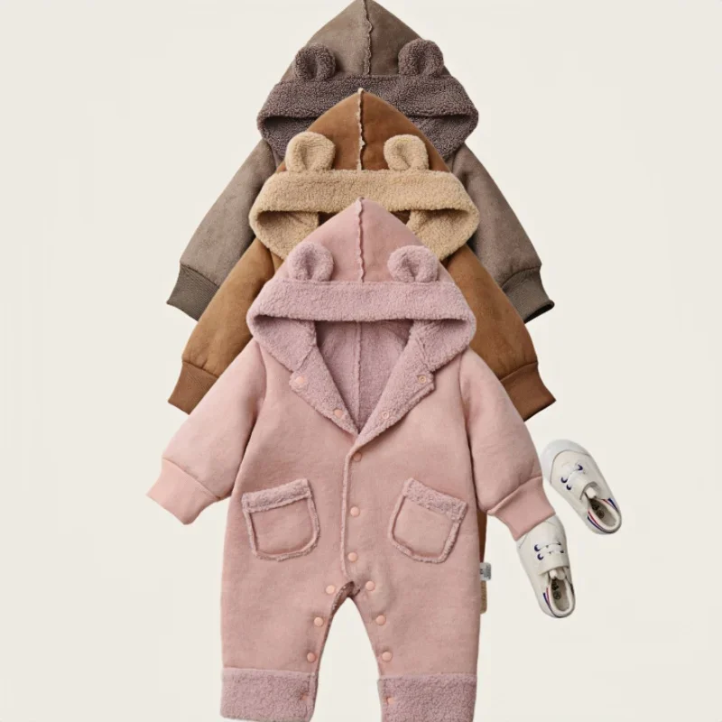 Baby Boy Clothes Sherpa Lined Fleece Onesies 0-3Y Newborn Infant Girls Bear Ear Hooded Jumpsuit Thickened Warm Winter Romper 
Baby Boy Clothes Sherpa Lined Fleece Onesies 0-3Y Newborn Infant Girls Bear Ear Hooded Jumpsuit Thickened Warm Winter Romper