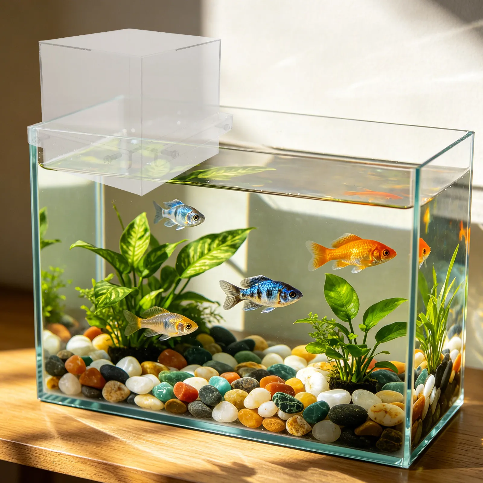 Negative Pressure Acrylic Suspended Aquarium Fish Tank Betta Habitat Auto Water Refilling Water Level Maintenance Transparent
Negative Pressure Acrylic Suspended Aquarium Fish Tank Betta Habitat Auto Water Refilling Water Level Maintenance Transparent