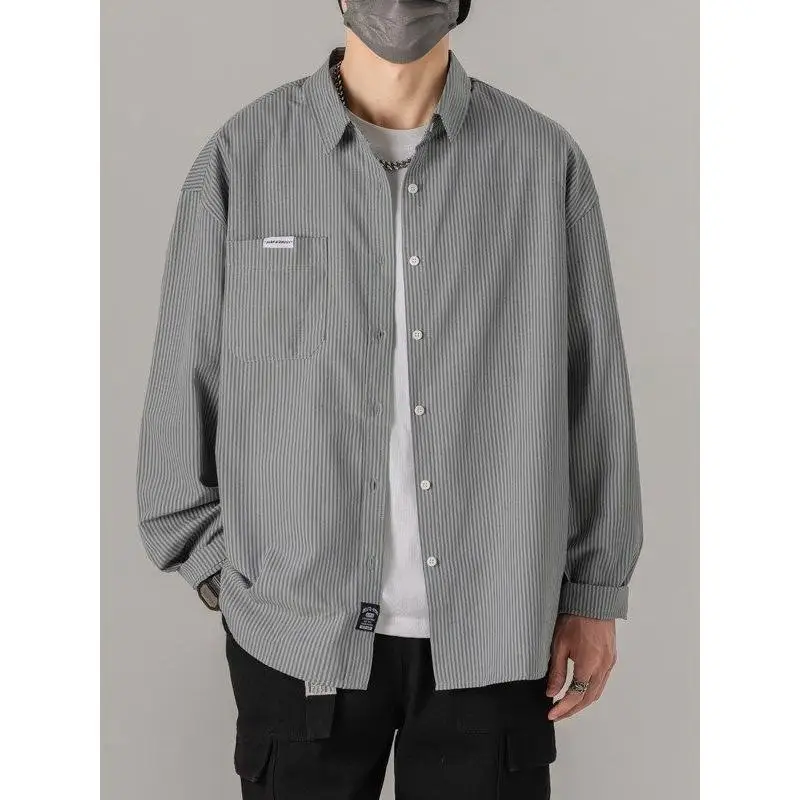 Loose Casual Men's Long Sleeve Striped Shirt Vintage Japanese Style Spring Autumn Unisex Versatile Couple's New Style Coat Shirt
Loose Casual Men's Long Sleeve Striped Shirt Vintage Japanese Style Spring Autumn Unisex Versatile Couple's New Style Coat Shirt