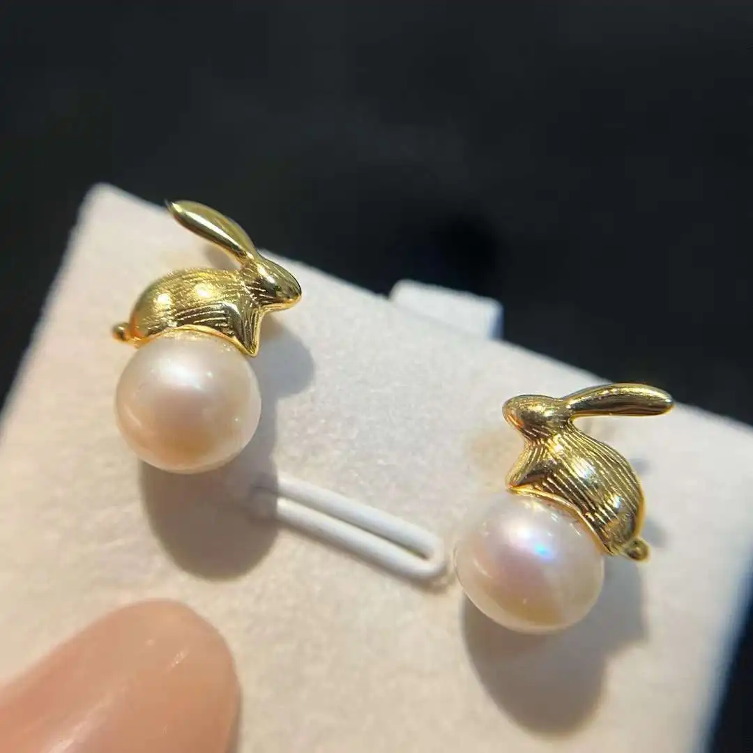 925 Sterling Silver Earrings, Rabbit Ear Studs, 7-8MM Natural Round Freshwater Pearl Earrings, Zhuji Pearl Jewelry
925 Sterling Silver Earrings, Rabbit Ear Studs, 7-8MM Natural Round Freshwater Pearl Earrings, Zhuji Pearl Jewelry
