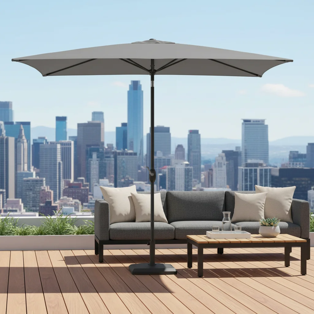 Rectangular Outdoor Patio Umbrella, Easy Crank Open Design, Available in 3 Colors, Waterproof UV Protection Sun Shade Canopy Sturdy Metal Frame Wind Resistant Market Parasol for Backyard Garden Pool Deck Outdoor Dining Patio Furniture Accessory
Rectangular Outdoor Patio Umbrella, Easy Crank Open Design, Available in 3 Colors, Waterproof UV Protection Sun Shade Canopy Sturdy Metal Frame Wind Resistant Market Parasol for Backyard Garden Pool Deck Outdoor Dining Patio Furniture Accessory