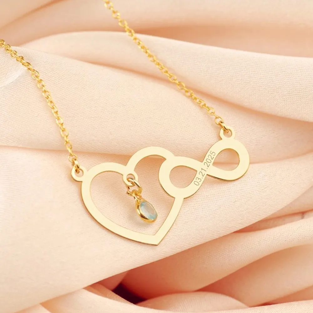 Personalized Heart Infinity Necklace Family Jewelry Custom Engraved Birthstone Date Pendant Mom Christmas Gift
Personalized Heart Infinity Necklace Family Jewelry Custom Engraved Birthstone Date Pendant Mom Christmas Gift