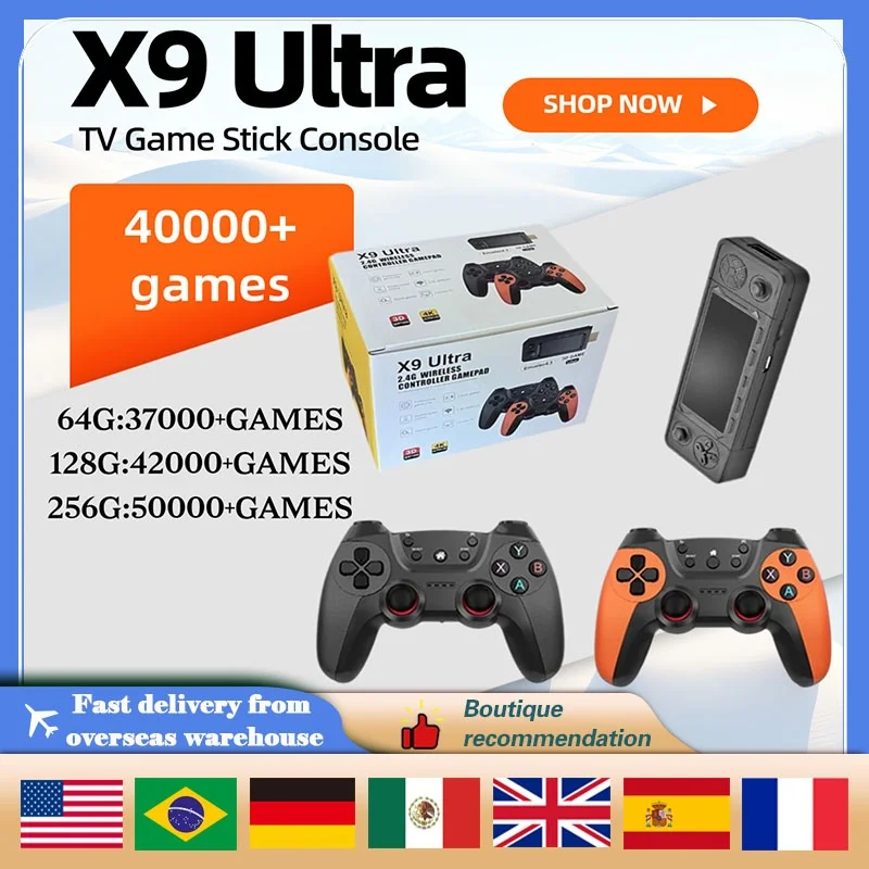 X9 Ultra Game Stick Home Game Console Retro Video Game Console 3D HD 4K HDMI Wireless Controller TV Game Retro Games Stick Gifts
X9 Ultra Game Stick Home Game Console Retro Video Game Console 3D HD 4K HDMI Wireless Controller TV Game Retro Games Stick Gifts