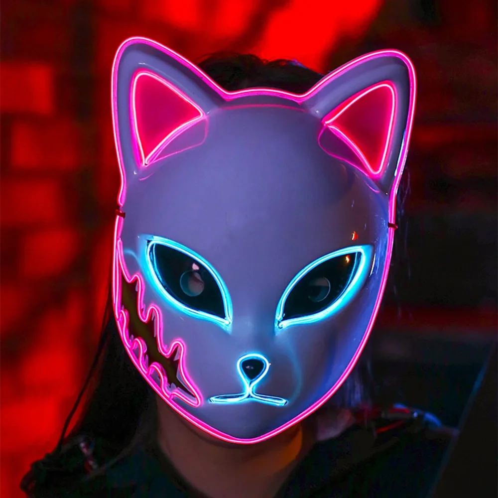 2025 Halloween Neon Mask Cosplay Japanese Anime Neon LED Demon Slayer Mask Halloween Party Costume Props
2025 Halloween Neon Mask Cosplay Japanese Anime Neon LED Demon Slayer Mask Halloween Party Costume Props
