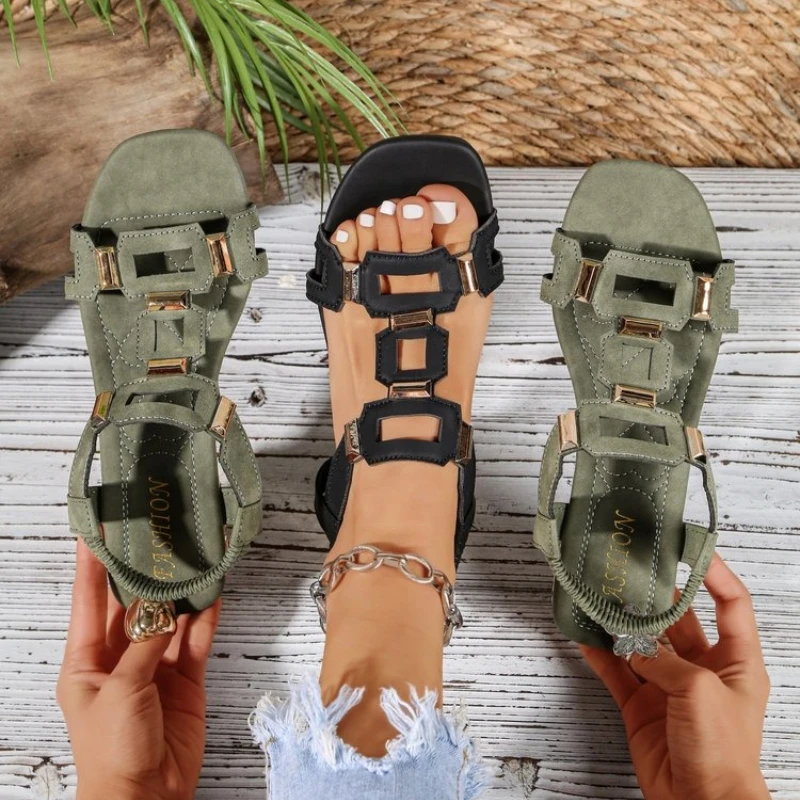 Women Sandals Summer Gladiator Roman Shoes Suede Olive Green Rhinestone Low Block Heel Sexy Party Beach Ladies Footwear New 2026
Women Sandals Summer Gladiator Roman Shoes Suede Olive Green Rhinestone Low Block Heel Sexy Party Beach Ladies Footwear New 2026