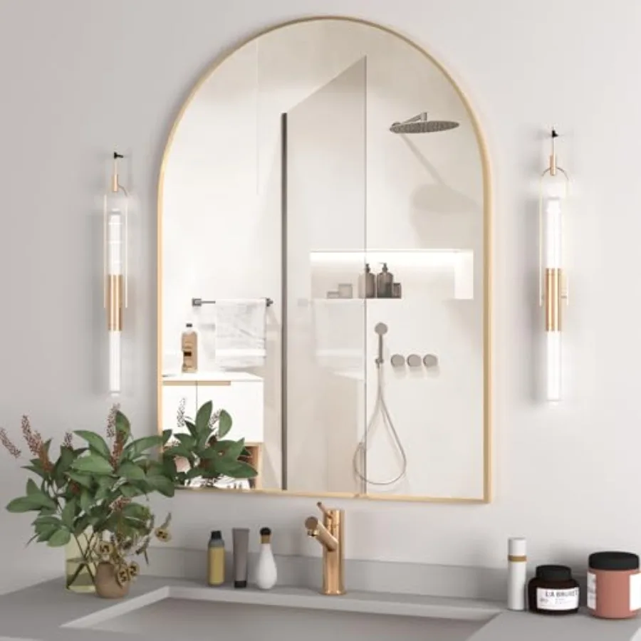 Arched Wall Mirror for Bathroom, 30"x40" Arched Mirror Wall Mounted Mirror with Metal Frame, Vanity Mirror Decor for Mantle, Be
Arched Wall Mirror for Bathroom, 30"x40" Arched Mirror Wall Mounted Mirror with Metal Frame, Vanity Mirror Decor for Mantle, Be