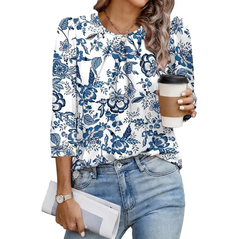 3/4 Length Sleeve Womens Tops Business Casual Outfits Pleated Front Blouses Dressy Casual Summer Outfits 2026
3/4 Length Sleeve Womens Tops Business Casual Outfits Pleated Front Blouses Dressy Casual Summer Outfits 2026