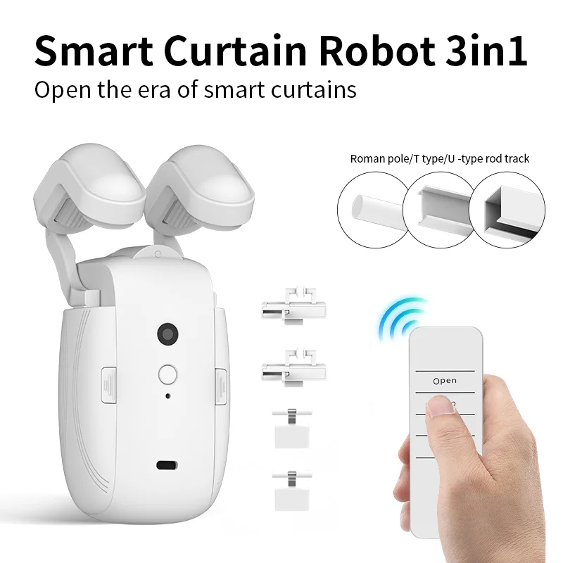 Умный электрический робот для штор с дистанционным управлением, для римских/I/U, тип 3 в 1, моторные шторы для гусеничных рабочих штор
Умный электрический робот для штор с дистанционным управлением, для римских/I/U, тип 3 в 1, моторные шторы для гусеничных рабочих штор