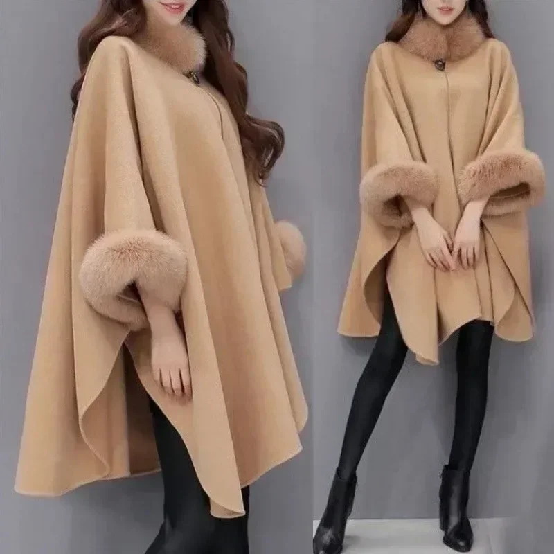 TPJB Winter Fake Fur Coat Women's Poncho Jacket Ladies Bat Sleeve Warm Cape Overcoat Long Cloak Outwear Casual Shawl Female
TPJB Winter Fake Fur Coat Women's Poncho Jacket Ladies Bat Sleeve Warm Cape Overcoat Long Cloak Outwear Casual Shawl Female