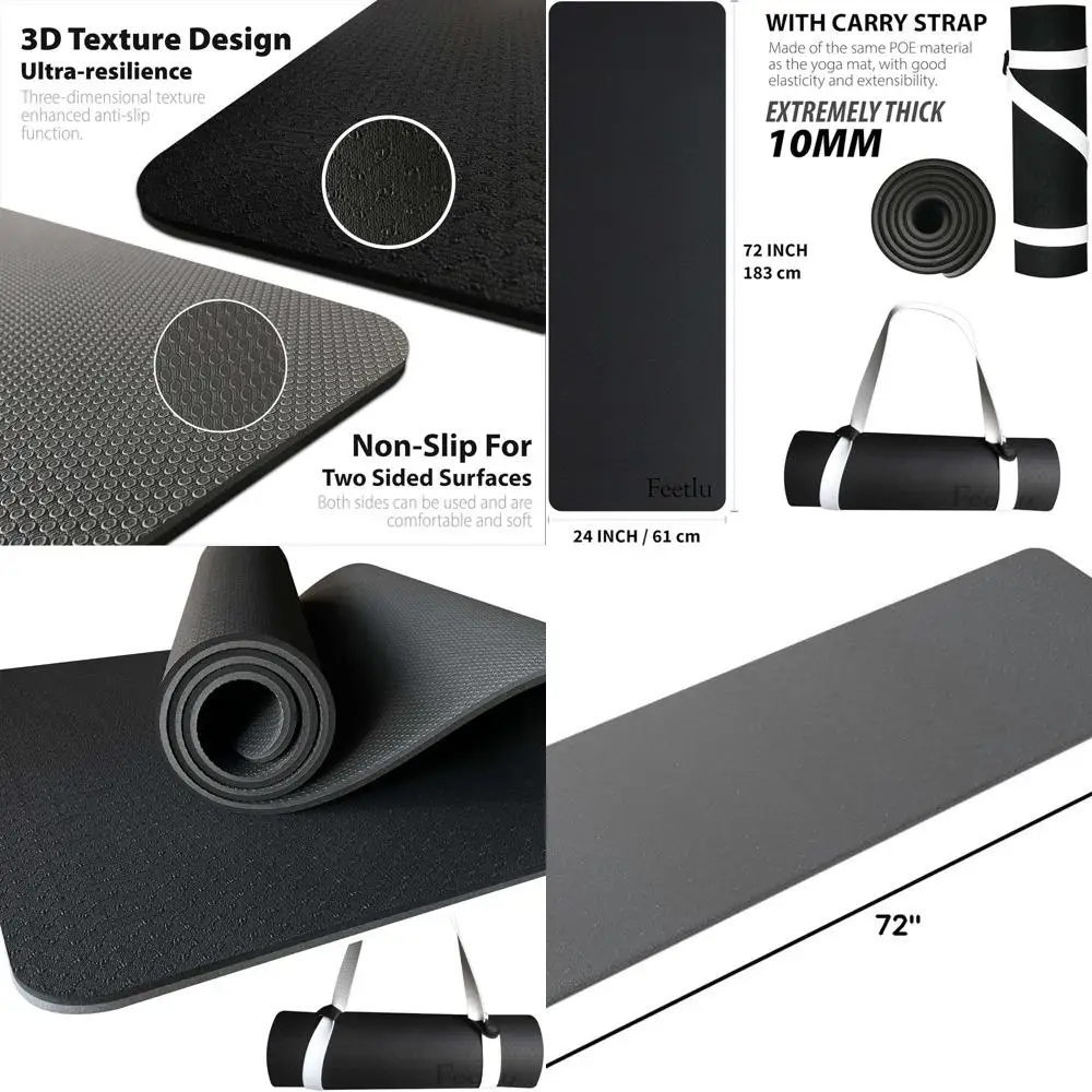 Коврик для йоги толщиной 10 мм с ремешком для нескользящих упражнений, пилатеса и тренировок на полу.
Коврик для йоги толщиной 10 мм с ремешком для нескользящих упражнений, пилатеса и тренировок на полу.