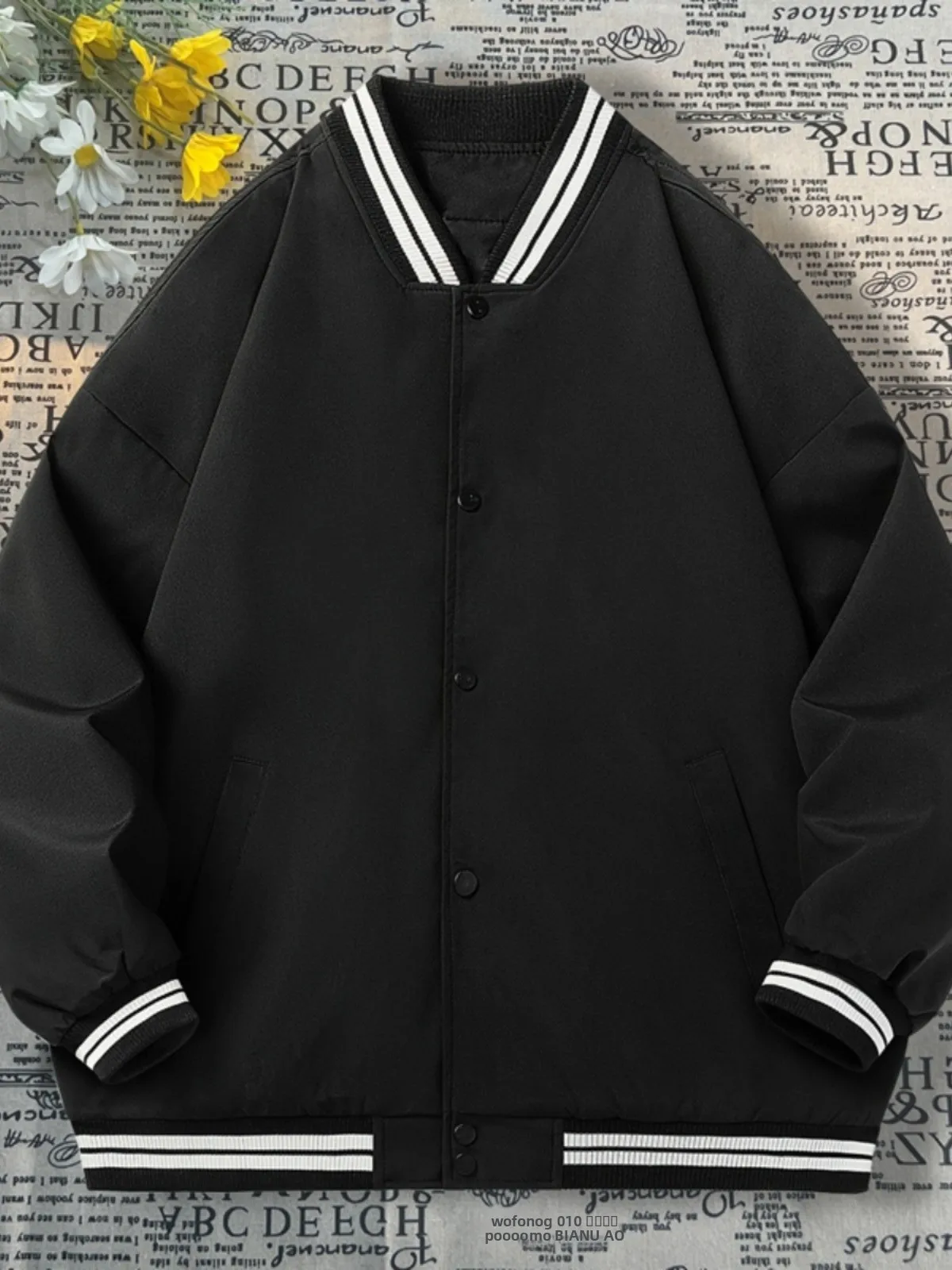 Loose Fit Men's Baseball Sle Jaet with Embroidery Striped Outerwear Casual American Trendy Coat Youth Culture
Loose Fit Men's Baseball Sle Jaet with Embroidery Striped Outerwear Casual American Trendy Coat Youth Culture