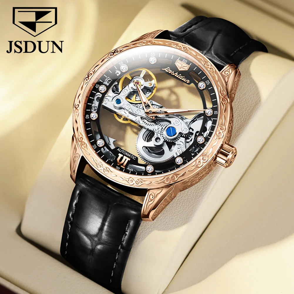 JSDUN 8917 Business Man Automatic Watch Luxury Hollow Mechanical Watch For Men Synthetic Sapphire Waterproof Luminous Watch
JSDUN 8917 Business Man Automatic Watch Luxury Hollow Mechanical Watch For Men Synthetic Sapphire Waterproof Luminous Watch
