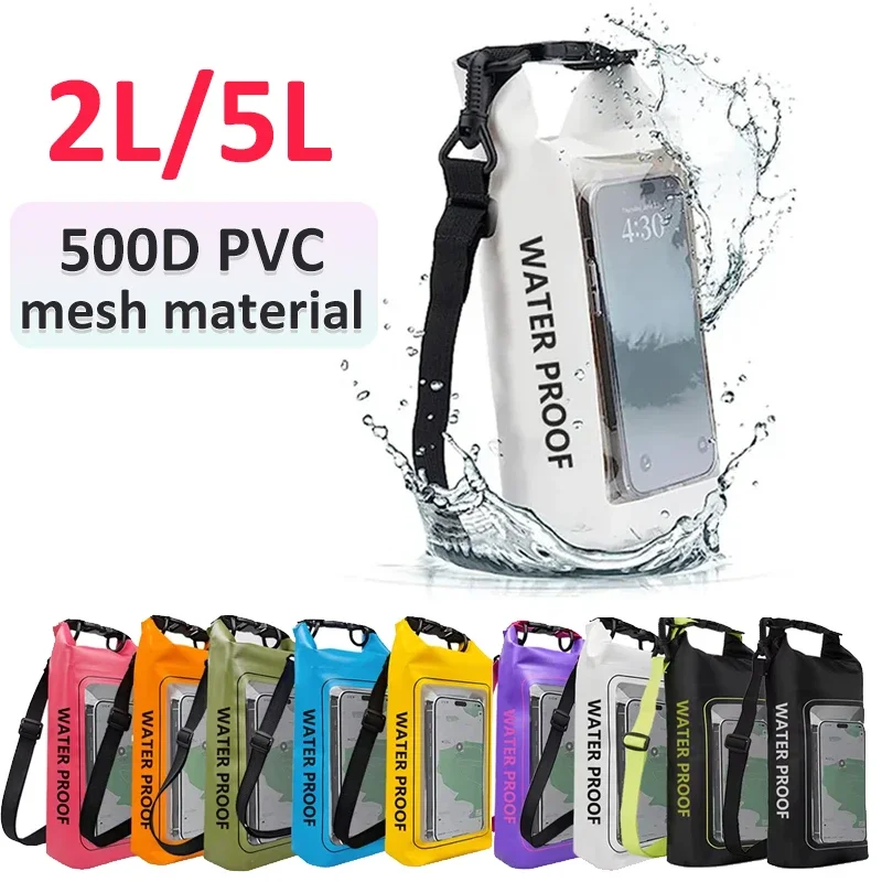 2L/5L Dry Bag Touch Screen Swimming Waterproof PVC Bag Rafting Floating Shoulder Outdoor Sports Bags Surfboard Kayak Storage Bag
2L/5L Dry Bag Touch Screen Swimming Waterproof PVC Bag Rafting Floating Shoulder Outdoor Sports Bags Surfboard Kayak Storage Bag