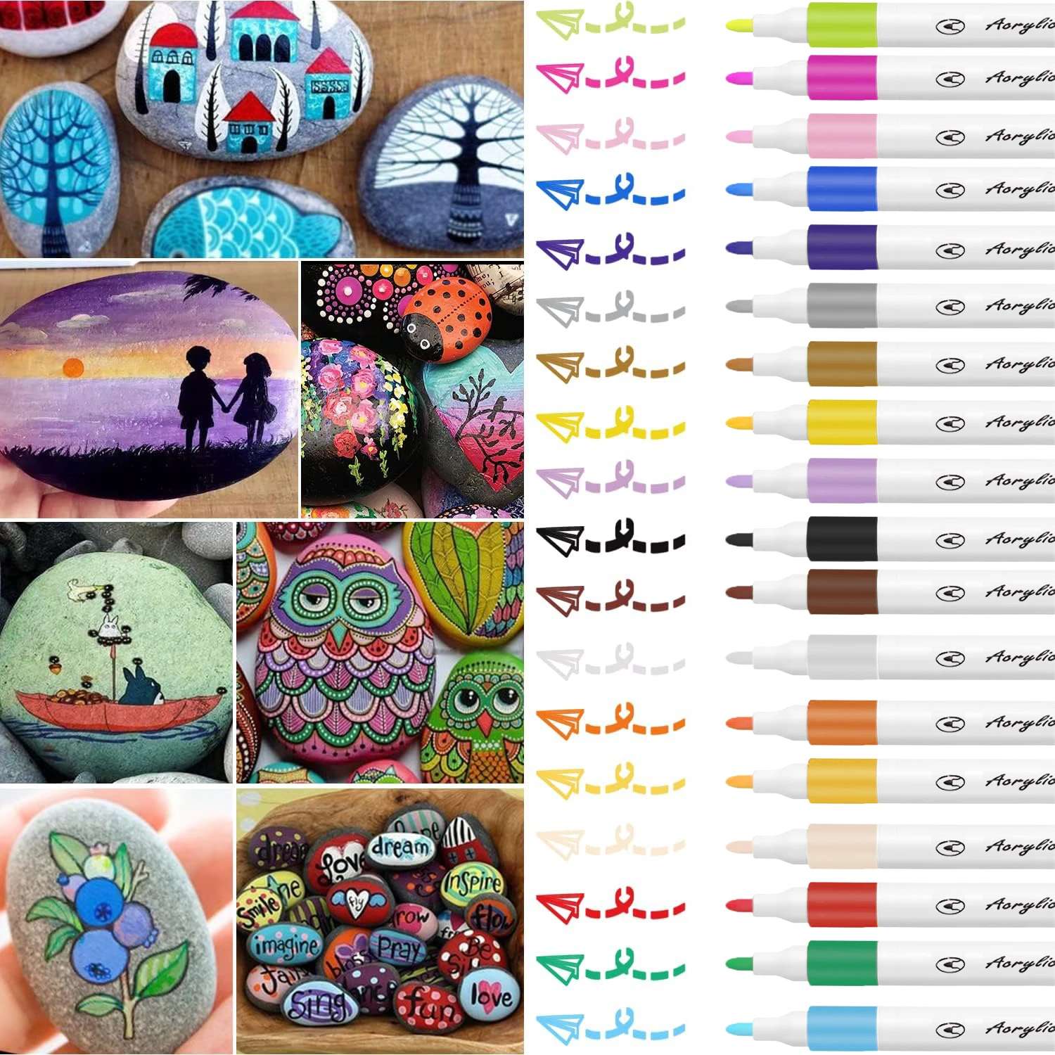 Acrylic Paint Markers Set Fine Permanent Paint Acrylic Marker Pens for Stones Wood Glass DIY Projects Water-Based Acrylic Marker
Acrylic Paint Markers Set Fine Permanent Paint Acrylic Marker Pens for Stones Wood Glass DIY Projects Water-Based Acrylic Marker